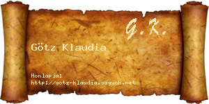 Götz Klaudia névjegykártya